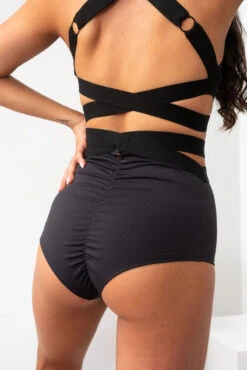 Lunalae Tara High Waisted Bottoms - Recycled Black -Pole Dance Clothing Shop TaraHighWaistBottoms10