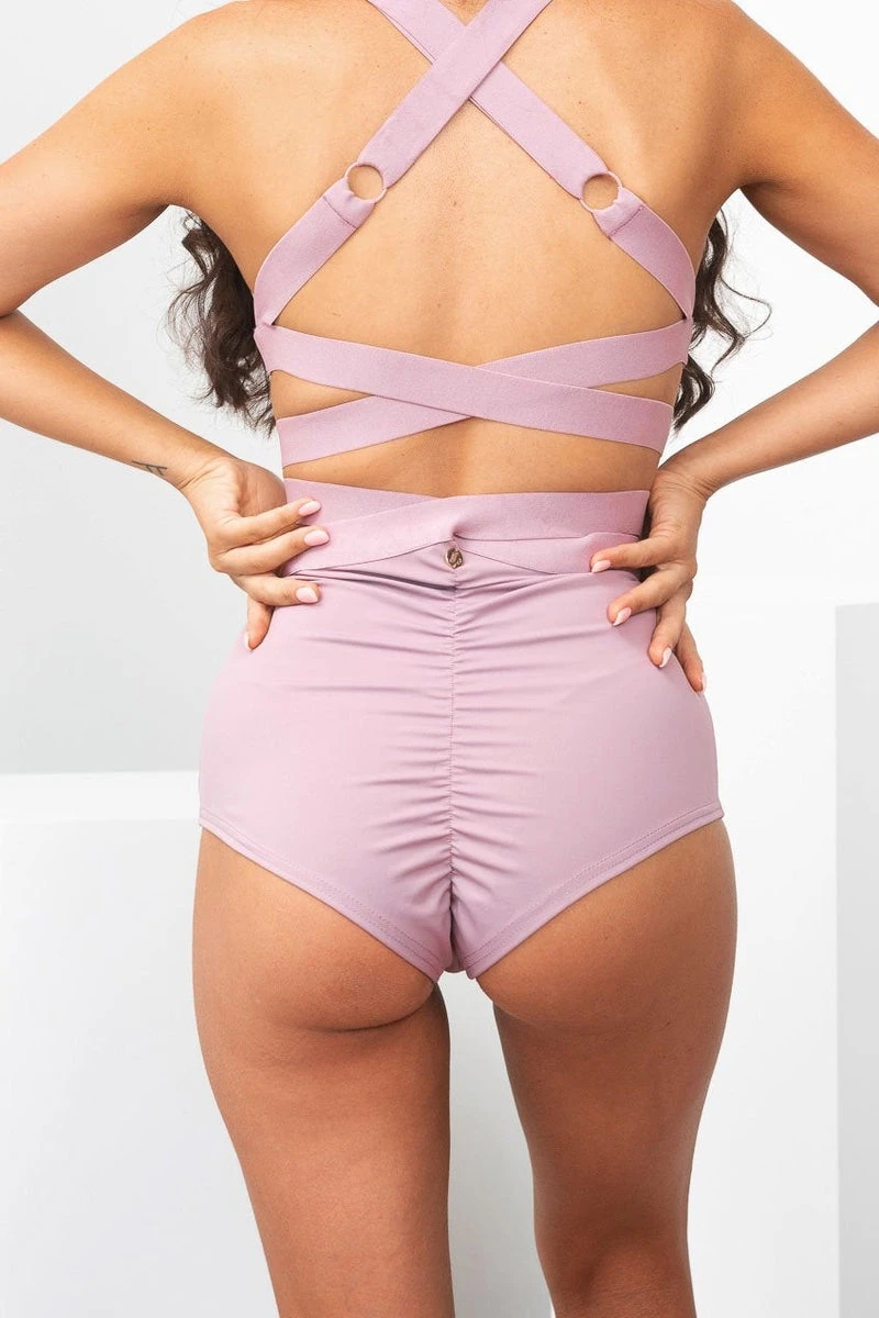 Lunalae Tara High Waisted Bottoms - Recycled Mauve 4 Lunalae Tara High Waisted Bottoms - Recycled Mauve - Image 4