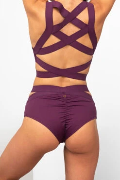 Lunalae Tara Low Waisted Bottoms - Recycled Mulberry -Pole Dance Clothing Shop TaraLowWaistBottoms8
