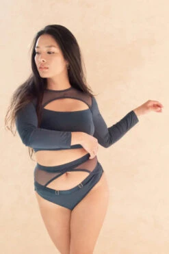 Tatiana Activewear Xena Shorts - Teal -Pole Dance Clothing Shop Tatiana Active Esme Long Sleeve Teal Mesh Top 2678