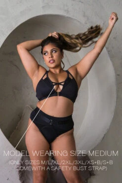 Tatiana Activewear Sofia Triangle Top - Matte Black -Pole Dance Clothing Shop TatianaActive BlackHighWaistedTriangleBraSofiaPoleWearDancingSet 3657