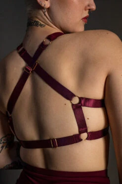 Tatiana Activewear Tokio Top - Wine -Pole Dance Clothing Shop TatianaActive TokioWineRedBurgundyHighWaistedPoleWearDancingSet 5215 1