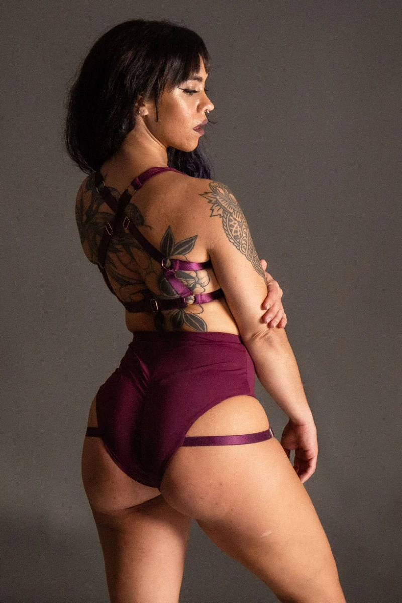 Tatiana Activewear Tokio Shorts - Wine 2 Tatiana Activewear Tokio Shorts - Wine - Image 2