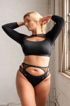 Tatiana Activewear Esme Top - Black 15 Tatiana Activewear Esme Top - Black -Pole Dance Clothing Shop TatianaActiveEsmeLongSleeveCropMeshTop 0502cropped 7b68a5cf 2c98 4fdc b1b4 34ecf44fc33c