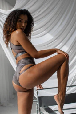 Tatiana Activewear Perla Top - Charcoal 9 Tatiana Activewear Perla Top - Charcoal -Pole Dance Clothing Shop TatianaActivePerlaCharcoalPoleWearSet 0086