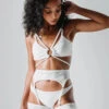 Flole Oriana Shorts And Garter Belt - White
