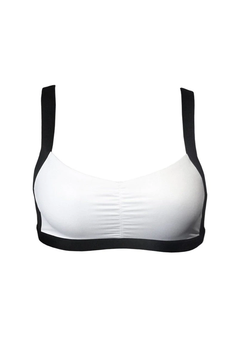 Hamade Activewear Hollow Back Top - White/Black 6 Hamade Activewear Hollow Back Top - White/Black - Image 6