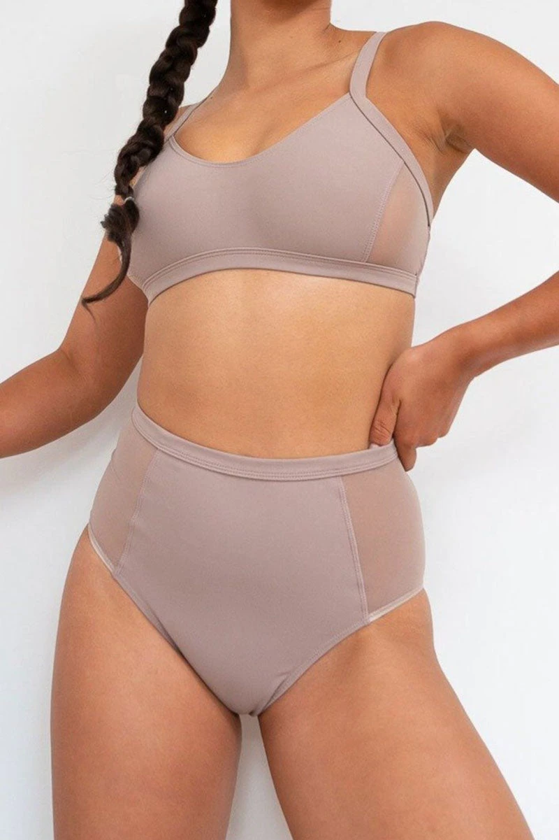Lunalae Bellani High Waisted Bottoms - Recycled Mocha 1 Lunalae Bellani High Waisted Bottoms - Recycled Mocha