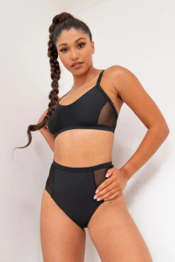 Lunalae Bellani High Waisted Bottoms - Recycled Black -Pole Dance Clothing Shop bellani6