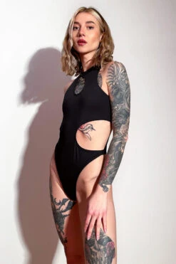 Pole Addict Extravaganza Bodysuit - Black -Pole Dance Clothing Shop body 3