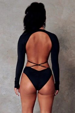 CXIX 119 Plunge Bodysuit - Black -Pole Dance Clothing Shop bodysuit CXIX 119 fashion black streetwear 1