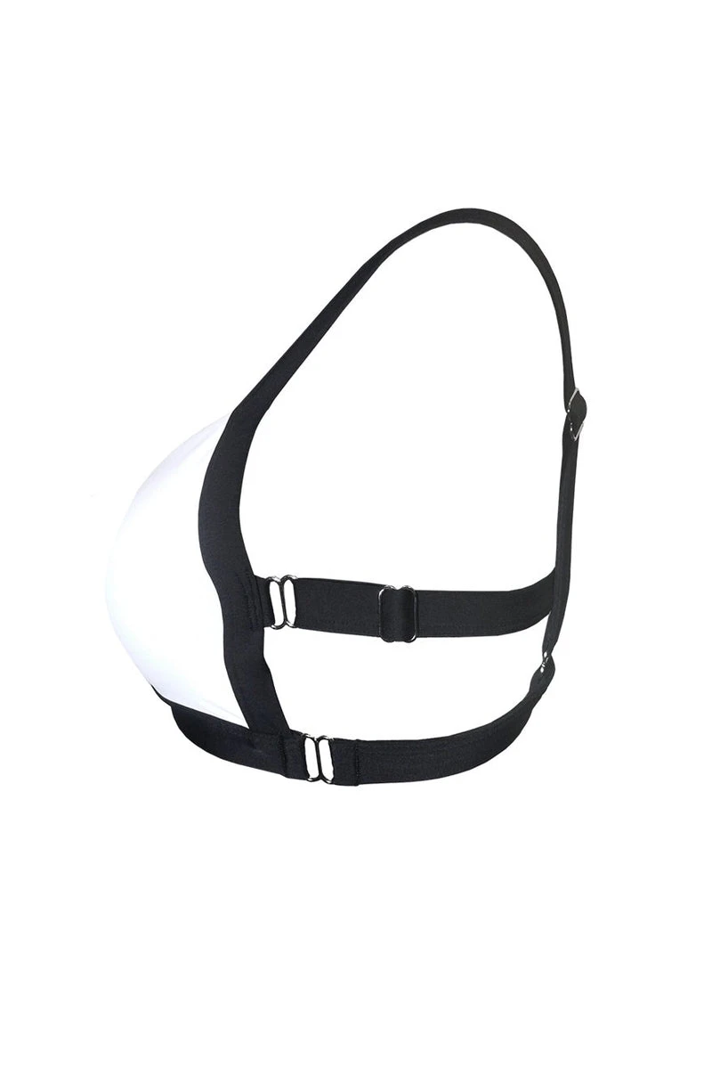 Hamade Activewear Hollow Back Top - White/Black 7 Hamade Activewear Hollow Back Top - White/Black - Image 7