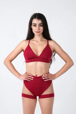 REV ACTIV Bomb Garter Shorts - Cherry -Pole Dance Clothing Shop cherry triangle top cherry bomb shorts 3