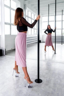 REV ACTIV Flow Pants - Rose Pink -Pole Dance Clothing Shop comfyrosepinkside