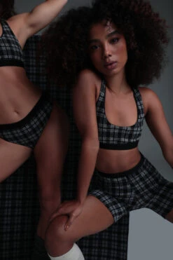 Rolling Alpha Biker Shorts - Tartan -Pole Dance Clothing Shop day02rolling0988