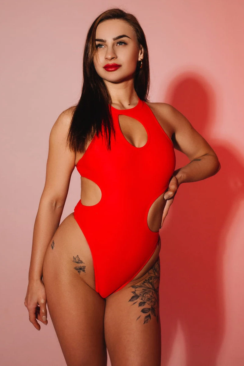 Pole Addict Extravaganza Bodysuit - Red 1 Pole Addict Extravaganza Bodysuit - Red