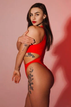 Pole Addict Extravaganza Bodysuit - Red 8 Pole Addict Extravaganza Bodysuit - Red -Pole Dance Clothing Shop extravaganza red 2 1