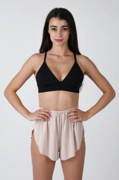 REV ACTIV Flow Shorts - Beige -Pole Dance Clothing Shop flow nude shorts 2