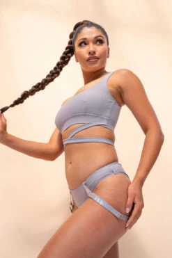 Lunalae Kehlani Top - Recycled Grey -Pole Dance Clothing Shop kehlani2