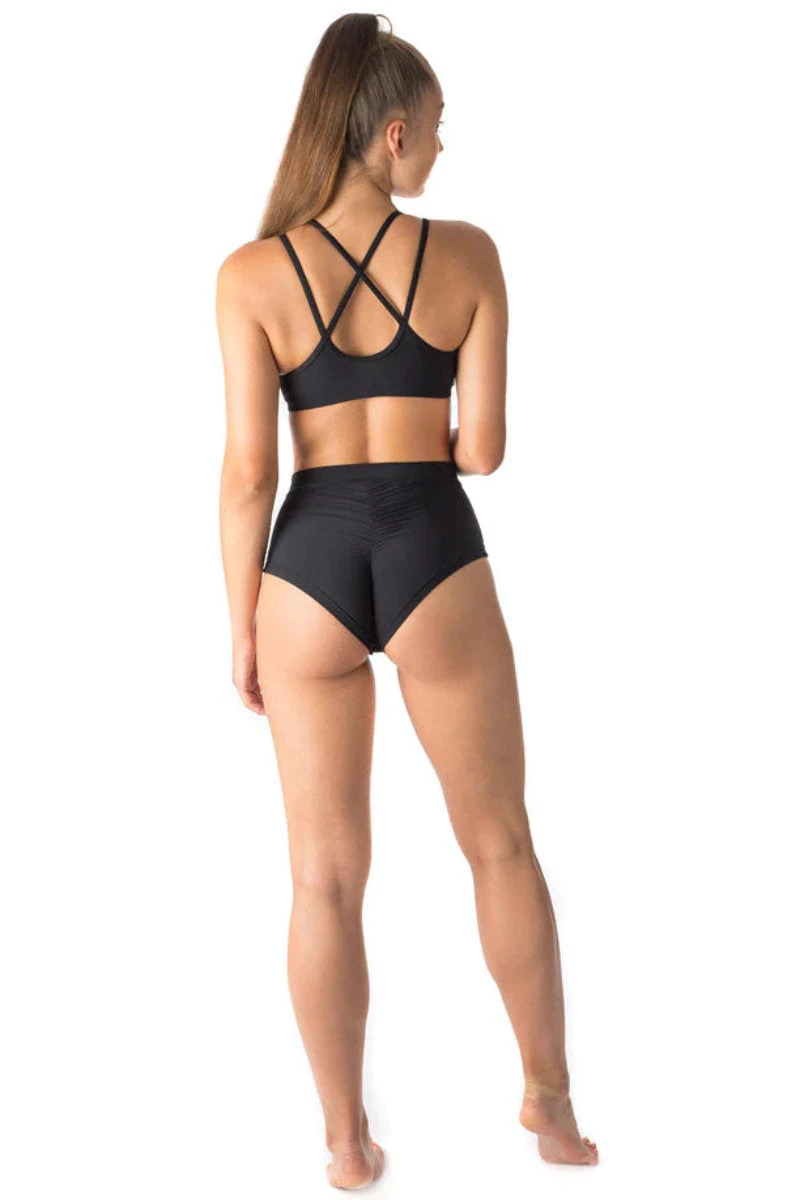 Dragonfly Lola High-Waisted Shorts - Black 6 Dragonfly Lola High-Waisted Shorts - Black - Image 6