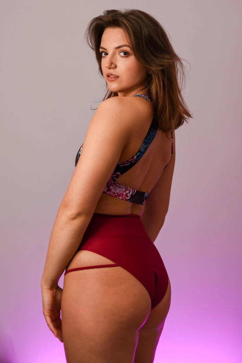 Pole Addict Not So Grr Shorts - Wine 2 Pole Addict Not So Grr Shorts - Wine - Image 2