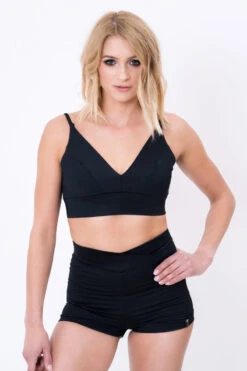 Pole Addict Kopia Basic High Waisted Shorts - Black -Pole Dance Clothing Shop pole 005