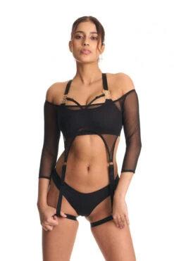 Bandurska Risk Top -Mesh Black -Pole Dance Clothing Shop risk mesh top