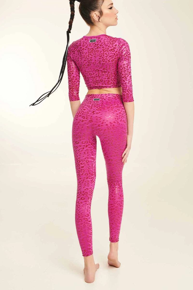 Paradise Chick Superhero Series Sticky High Waist Leggings - Ruby Leopard 2 Paradise Chick Superhero Series Sticky High Waist Leggings - Ruby Leopard - Image 2