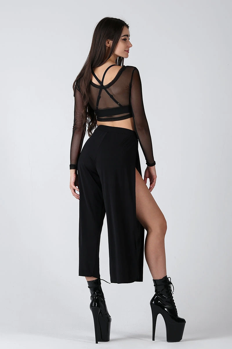 REV ACTIV Sensual Flow Pants (with Leg Slit) - Black 2 REV ACTIV Sensual Flow Pants (with Leg Slit) - Black - Image 2