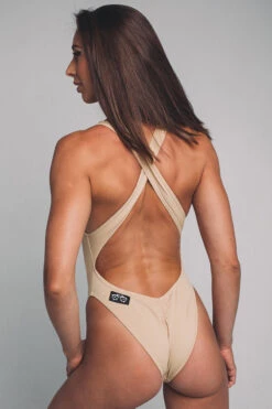 Shark Polewear Vashkelita Bodysuit - Beige -Pole Dance Clothing Shop vashkelitanude2