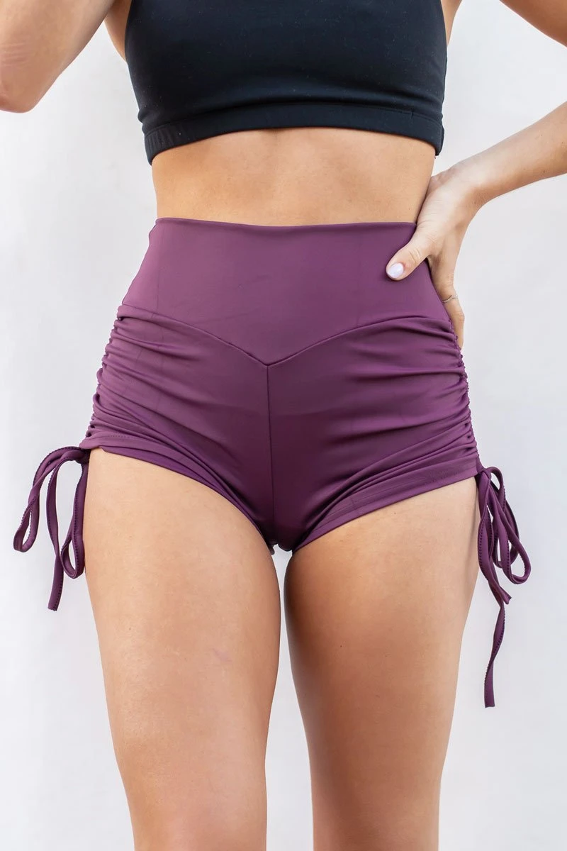 Lunalae High Waist Drawstring Bottoms - Recycled Mulberry 1 Lunalae High Waist Drawstring Bottoms - Recycled Mulberry