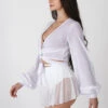 REV ACTIV Mesh Wrap Blouse - White